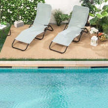 Load image into Gallery viewer, Gymax 2 PCS Outdoor Chaise Lounge Folding Stacking Reclining Chairs