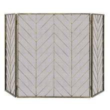 Load image into Gallery viewer, Gymax 3-Panel Fireplace Screen Foldable Wrought Metal Iron Mesh Fire Spark Guard