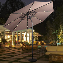 Load image into Gallery viewer, Gymax 10ft Patio Solar Umbrella LED Patio Market Steel Tilt w/ Crank Outdoor (Tan)