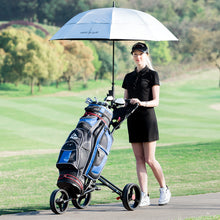 Load image into Gallery viewer, Gymax Foldable 3 Wheel Golf Pull Push Cart Trolley w/ Umbrella Scorecard Drink Holder