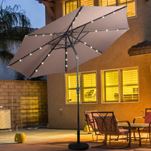 Load image into Gallery viewer, Gymax 10ft Patio Solar Umbrella LED Patio Market Steel Tilt w/ Crank Outdoor (Tan)