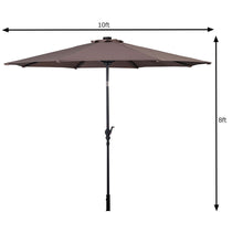Load image into Gallery viewer, Gymax 10ft Patio Solar Umbrella LED Patio Market Steel Tilt w/ Crank Outdoor (Tan)