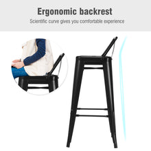 Load image into Gallery viewer, Gymax Set of 4 Metal Bar Stools 30'' Bar Height Barstools Industrial w/ Low Back Black