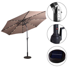 Load image into Gallery viewer, Gymax 10ft Patio Solar Umbrella LED Patio Market Steel Tilt w/ Crank Outdoor (Tan)
