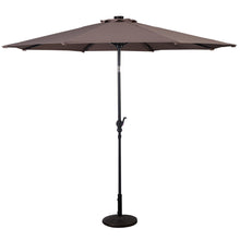 Load image into Gallery viewer, Gymax 10ft Patio Solar Umbrella LED Patio Market Steel Tilt w/ Crank Outdoor (Tan)
