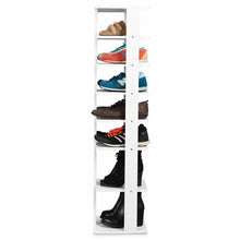 Load image into Gallery viewer, Gymax Wooden Shoes Storage Stand 7 Tiers Shoe Rack Organizer Multi-shoe Rack Shoebox