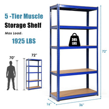 Load image into Gallery viewer, Gymax 72'' Heavy Duty Storage Shelf Steel Metal Garage Rack 5 Level Adjustable Blue