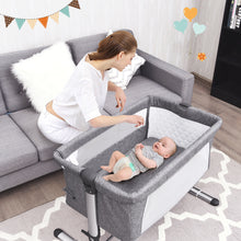 Load image into Gallery viewer, Gymax Baby joy Portable Baby Bed Side Sleeper Infant Travel Bassinet Crib W/Carrying Bag Grey