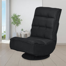 Load image into Gallery viewer, Gymax Gaming Chair Fabric 5-Position Folding Lazy Sofa 360 Degree Swivel Black