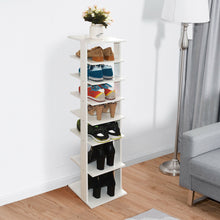 Load image into Gallery viewer, Gymax Wooden Shoes Storage Stand 7 Tiers Shoe Rack Organizer Multi-shoe Rack Shoebox