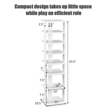 Load image into Gallery viewer, Gymax Wooden Shoes Storage Stand 7 Tiers Shoe Rack Organizer Multi-shoe Rack Shoebox