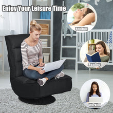 Load image into Gallery viewer, Gymax Gaming Chair Fabric 5-Position Folding Lazy Sofa 360 Degree Swivel Black