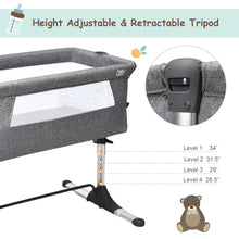 Load image into Gallery viewer, Gymax Baby joy Portable Baby Bed Side Sleeper Infant Travel Bassinet Crib W/Carrying Bag Grey