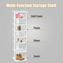 Load image into Gallery viewer, Gymax Wooden Shoes Storage Stand 7 Tiers Shoe Rack Organizer Multi-shoe Rack Shoebox