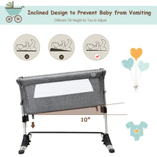 Load image into Gallery viewer, Gymax Baby joy Portable Baby Bed Side Sleeper Infant Travel Bassinet Crib W/Carrying Bag Grey