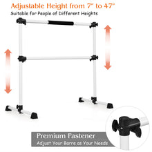 Load image into Gallery viewer, Gymax Portable Ballet Barre 4ft Freestanding Adjustable Double Dance Bar Silver