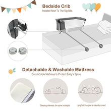 Load image into Gallery viewer, Gymax Baby joy Portable Baby Bed Side Sleeper Infant Travel Bassinet Crib W/Carrying Bag Grey