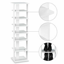 Load image into Gallery viewer, Gymax Wooden Shoes Storage Stand 7 Tiers Shoe Rack Organizer Multi-shoe Rack Shoebox