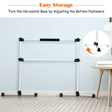 Load image into Gallery viewer, Gymax Portable Ballet Barre 4ft Freestanding Adjustable Double Dance Bar Silver