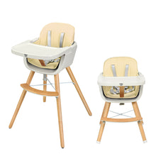 Load image into Gallery viewer, Gymax Baby joy Wooden High Chair Baby Toddler 3 in 1 Convertible Highchair w/ Cushion White