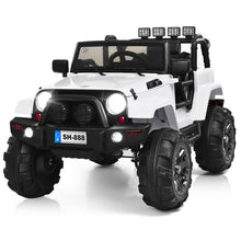 Load image into Gallery viewer, Gymax 12V Kids Ride On Truck Car w/Bluetooth Remote Control MP3 Music LED Lights White