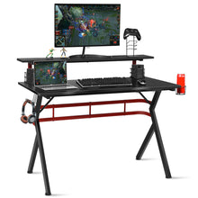 Load image into Gallery viewer, Gymax Gaming Computer Desk w/ Monitor Shelf & Storage for Controller Headphone Speaker