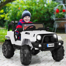 Load image into Gallery viewer, Gymax 12V Kids Ride On Truck Car w/Bluetooth Remote Control MP3 Music LED Lights White