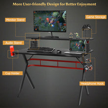 Load image into Gallery viewer, Gymax Gaming Computer Desk w/ Monitor Shelf & Storage for Controller Headphone Speaker