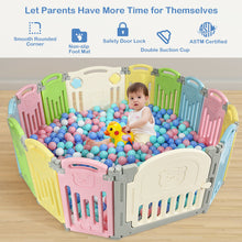 Load image into Gallery viewer, Gymax 14 Panel Foldable Baby Playpen Kids Activity Center Safety Play Yard w/Lock Door