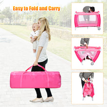 Load image into Gallery viewer, Gymax Foldable Baby Crib Playpen Travel Infant Bassinet Bed Mosquito Net Music w Bag
