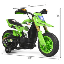 Load image into Gallery viewer, Gymax 6V Electric Kids Ride-On Motorcycle Battery Powered Bike w/Training Wheels Green