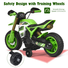Load image into Gallery viewer, Gymax 6V Electric Kids Ride-On Motorcycle Battery Powered Bike w/Training Wheels Green
