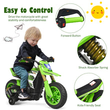 Load image into Gallery viewer, Gymax 6V Electric Kids Ride-On Motorcycle Battery Powered Bike w/Training Wheels Green