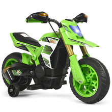 Load image into Gallery viewer, Gymax 6V Electric Kids Ride-On Motorcycle Battery Powered Bike w/Training Wheels Green