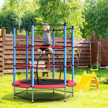 Load image into Gallery viewer, Gymax Youth Jumping Round Trampoline 55'' Exercise W/ Safety Pad Enclosure Combo Kids