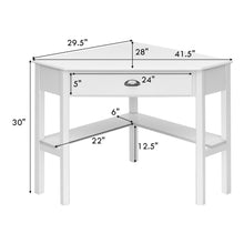 Load image into Gallery viewer, Gymax Corner Computer Desk Laptop Writing Table Wood Workstation Home Office Furniture White