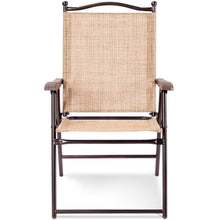 Load image into Gallery viewer, Gymax Set of 2 Patio Folding Sling Back Chairs Camping Deck Garden Beach Yellow