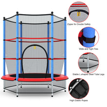 Load image into Gallery viewer, Gymax Youth Jumping Round Trampoline 55'' Exercise W/ Safety Pad Enclosure Combo Kids