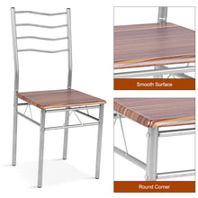 Load image into Gallery viewer, Gymax 5 Piece Dining Table Set Wood Metal Kitchen Breakfast Furniture w/4 Chair Walnut