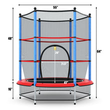 Load image into Gallery viewer, Gymax Youth Jumping Round Trampoline 55'' Exercise W/ Safety Pad Enclosure Combo Kids