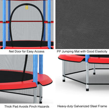Load image into Gallery viewer, Gymax Youth Jumping Round Trampoline 55'' Exercise W/ Safety Pad Enclosure Combo Kids