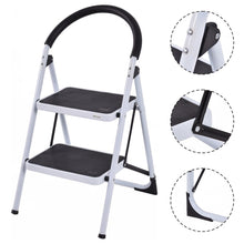 Load image into Gallery viewer, Gymax 2 Step Ladder Folding Stool Heavy Duty 330Lbs Capacity Industrial Lightweight