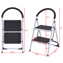 Load image into Gallery viewer, Gymax 2 Step Ladder Folding Stool Heavy Duty 330Lbs Capacity Industrial Lightweight