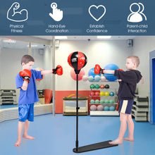 Load image into Gallery viewer, Gymax Kids Punching Bag w/Adjustable Stand Boxing Gloves Boxing Set