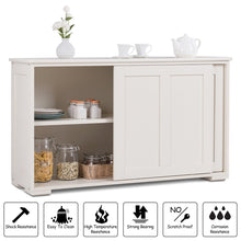 Load image into Gallery viewer, Gymax Kitchen Storage Cabinet Sideboard Buffet Cupboard Wood Sliding Door Pantry