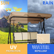 Load image into Gallery viewer, Gymax Outdoor Patio Swing Canopy 3 Person Canopy Swing Chair Patio Hammock Brown