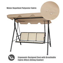 Load image into Gallery viewer, Gymax Outdoor Patio Swing Canopy 3 Person Canopy Swing Chair Patio Hammock Brown