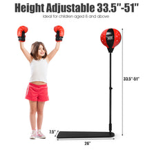 Load image into Gallery viewer, Gymax Kids Punching Bag w/Adjustable Stand Boxing Gloves Boxing Set