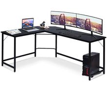 Load image into Gallery viewer, Gymax L-Shaped Computer Desk Corner Workstation Study Gaming Table Home Office-Black