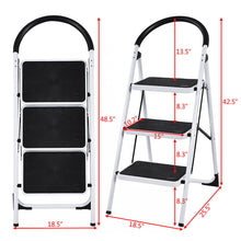 Load image into Gallery viewer, Gymax 3 Step Ladder Folding Stool Heavy Duty 330Lbs Capacity Industrial Lightweight